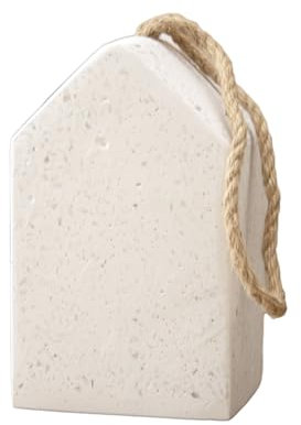 Terrazzo Tall House Doorstop 10x17x10cm Rope Handle White Neutral Stone 3D Home Door Stay