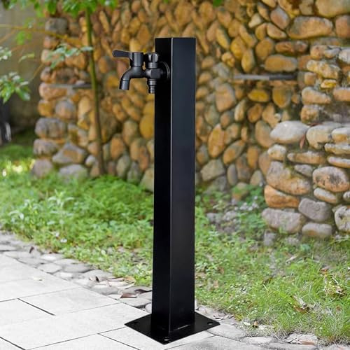 Colonne d'eau de jardin extérieure en acier inoxydable avec robinet, robinet d'eau vertical sur pied pour tuyau d'arrosage, robinet d'eau de cour extérieur antigel (hauteur: 60cm/95cm)(Height: 95cm/37