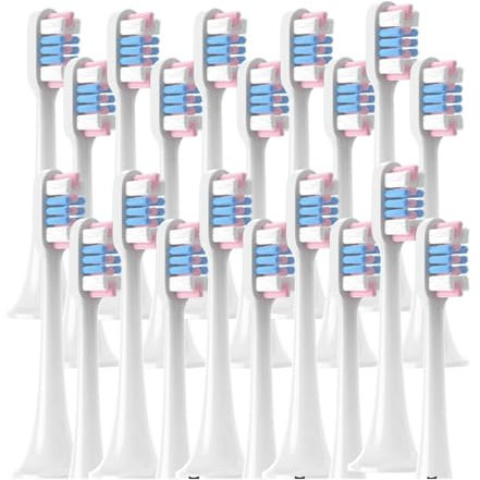20/50PCS PCS Replacement Brush Heads Compatible for XIAOMI T300/T500/T700 Deep Cleaning Soft Bristle Electric Toothbrush Nozzles(50WhiteBluePink)