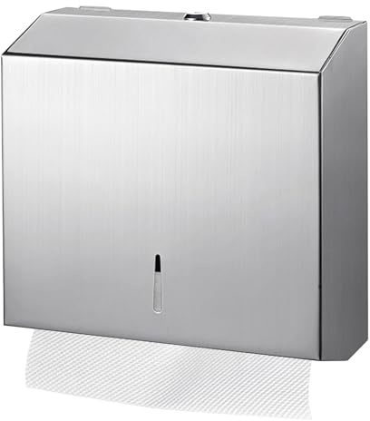 Papierhandtuchspender Wandhalterung, Edelstahl Handtuchspender Abschließbar, Große Kapazität, Multifold Z/N-Falz Edelstahl Papierhandtücher Spender, Taschentuchspender für Öffentliche