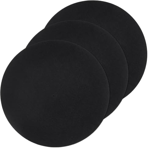 UNICRAFTALE 3 Stück Schallplatten Unterlage Schwarz Flache Runde Filz Platte 295x1 5mm Plattenspieler Rutschmatte Schallplatten Schutzmatte Für Alle Vinyl Platten Spieler