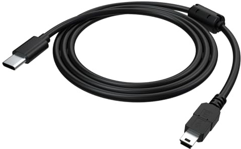 USB-C to Mini USB Cable, Mini-B 5-Pin to Type-C Data Transfer Charging Cable Charger Cord Compatible with Nikon Canon EOS Rebel Powershot DSLR ELPH Digital Camera for PC, Laptop, Smartphone, 5ft