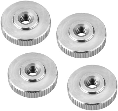 SOTECH 4er Set Rändelmutter M5 Edelstahl V2A (SS304) flache Form DIN 467 | metrische Griffmutter mit gerändelten Seitenflächen