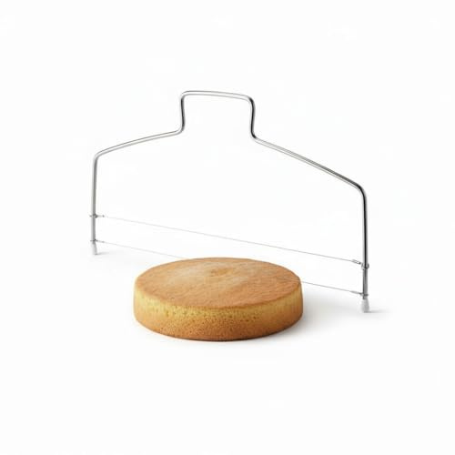 3 Pagen® verstellbarer Tortenschneider aus Edelstahl – Tortenböden mühelos schneiden – mit zwei Drähten mehrstufig einstellbar – Durchmesser: 30cm – ideal für Biskuitböden