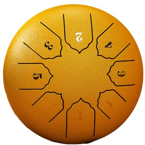 Bosiyrggrl 6-Inch 8-Tone Sound Rain Drum Outdoor Rain Drum Percussion Instrument Yoga Meditation Exclusive Gold