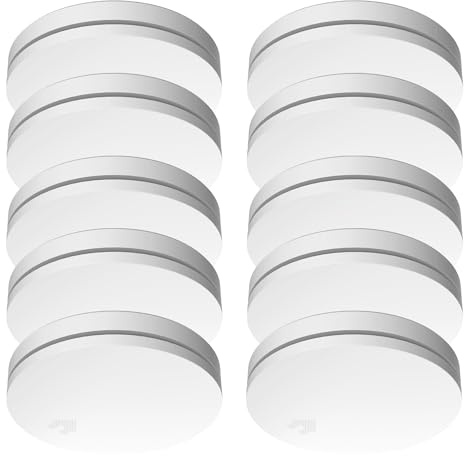 10-Pack ELRO FS4610 | Le Détecteur de Fumée Le Plus Fin du Monde | Batterie 10 Ans | Conforme à la Norme européenne EN14604 | Blanc | Lot de 10 pièces