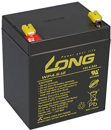 Akku 12 V 4,5 Ah Faston 187 (4,8 mm), kompatibler Ersatz für E-Lektron EL30-M MK-III 700 W - zuverlässige Energie für Mobile PA, schneller Tausch, Lange Laufzeit