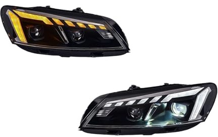 FDYTHUDF LED-Scheinwerfer-Einheiten Compatible with VW Passat B7 (2011–2015) mit Nebelscheinwerfern, Tagfahrlicht, Bremslicht und Blinkern (Plug & Play)