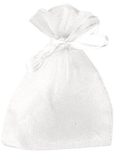 Rayher 8700002 Organza-Säckchen, weiß, 7,5x10 cm, SB-Btl 6 Stück