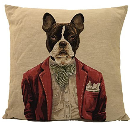 Unbekannt Mars & More Gobelin Kissen französische Bulldogge in rotem Blazer ca. 45 x 45 cm | MM-EVKSGBFB