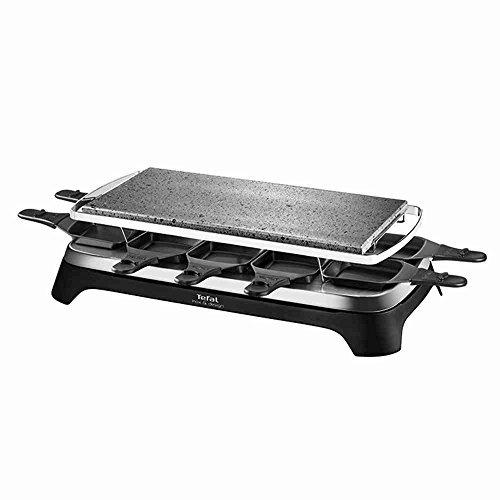 Tefal PR4578 Pierrade Raclette für 10 Personen mit abnehmbarer Grillplatte, 1350 W, schwarz/edelstahl
