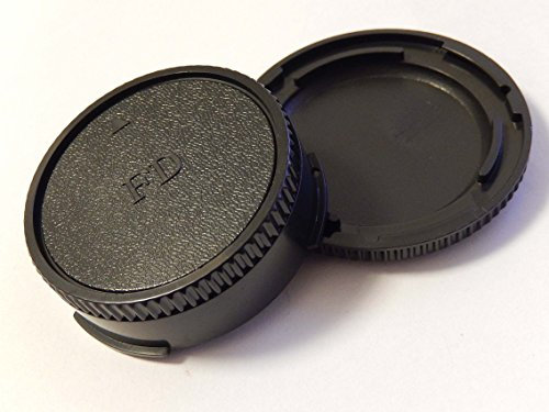 vhbw Objektivdeckel-Set kompatibel mit Canon A1, AE1, AV1 Kamera - Rück- und Gehäusedeckel, Schwarz
