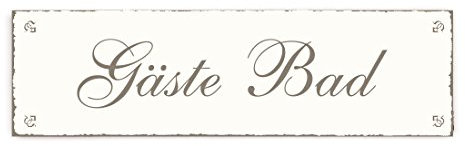 GÄSTE BAD Schild Shabby Vintage Dekoschild - ca. 20 x 6 cm