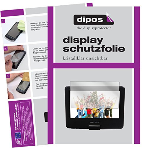 dipos I 3X Schutzfolie klar kompatibel mit DBPower 9,5 Zoll Tragbarer DVD-Player Folie Displayschutzfolie