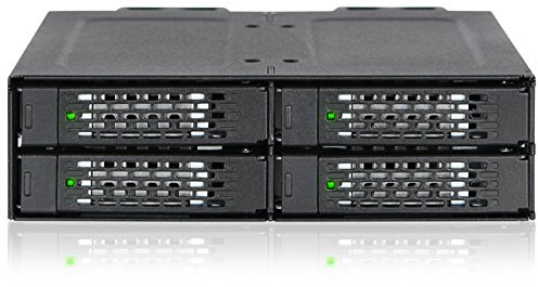 ICY DOCK 4 x U.2 / U.3 NVMe PCIe 4.0 SSD zu 4 x MiniSAS HD (SFF-8643) Wechselrahmen - Vollmetall - ToughArmor MB699VP-B