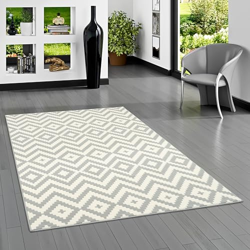 Pergamon Teppich Modern Trendline Rauten Grau in 5 Größen