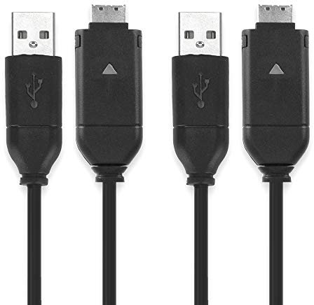 subtel 2x Camera USB Cable Replacement for Samsung EX1 PL100 PL150 PL120 PL20 PL210 SH100 ST30 ST65 i8 ES55 ES65 WB500 WB600 WB650 Charger 1.5m Lead Fast Charging Data Cable File Transfer - Black