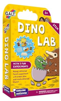 GALT Dino Lab – Kids Science Kit with 3 Fun Dinosaur-Themed Experiments | Explore & Discover Children's Science Sets – National Curriculum STEM Toys & Educational Toys for 5+ Year Olds