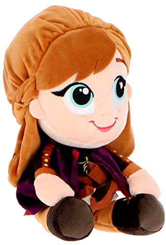 Simba 6315877554 - Disney Frozen II, Anna Plüschfigur 25cm, Eiskönigin, Plüschspielzeug, Babyspielzeug, Olaf Schneemann, ELSA, ab den ersten Lebensmonaten