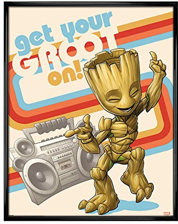 Guardians of the Galaxy Miniposter mit Glanzeffekt und schwarzem Rahmen GOTG Vol. 2 Groot 40 x 50 cm