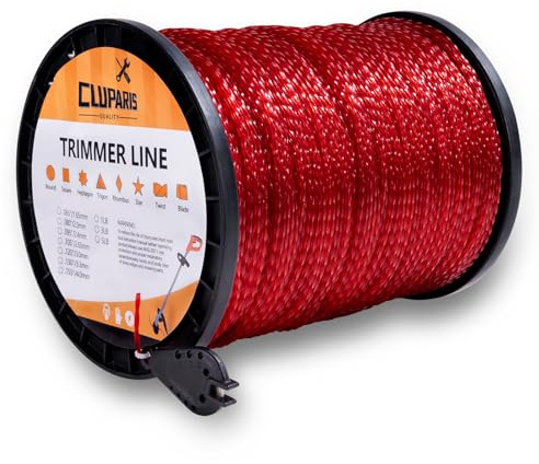 Cluparis String Trimmer Line .095-Inch-by-1765-Foot 5lb Premium Spiral in Spool Red Heavy-Duty Trimmer Cord