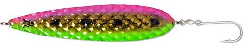 Rhino Salty Diamond Trolling Blinker, Gewicht 40g, Länge 165mm, acht, Einzelhaken, ideal für große Lachse, UV-aktiv (Copper Melon)