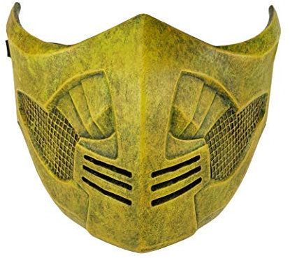 CrazyCatCos MK Game Maske, Jade/Sub-Zero/Kabal/Saibot/Skorpion/Skorpion/Smoke Resin Maske für Halloween Kostüm Zubehör (Scorpion Mortal Kombat X)