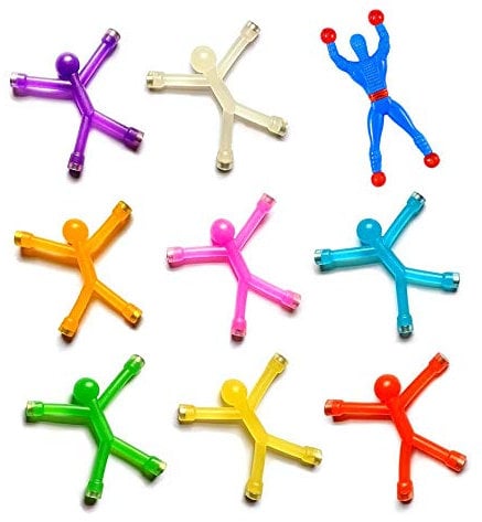 Refrigerator Magnets, Novelty Mini Man Fridge Magnets, Cute Rubber Magnet Magnetic For Kids And Adults Office Fun Decoration Desk, with 1 sticky men wall climber (Random color) Ayasee (9)
