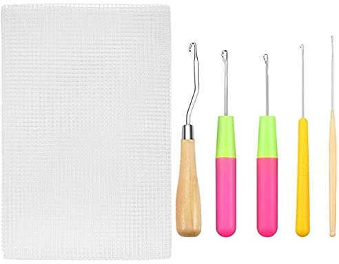 Blank Rug Hooking Mesh DIY Rug Canvas Making Fabric with Handle Latch Hook Crochet kit fit for Rug Making,DIY Latch Hook Crafts,Pillows(100x150cm)