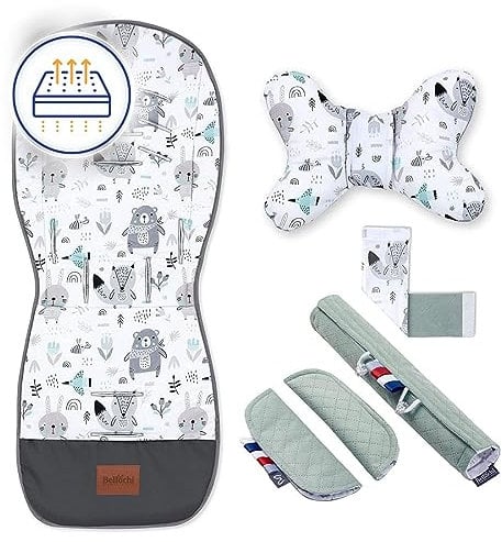 Atmungsaktive Sitzauflage Kinderwagen, Sitzauflage Buggy Sommer - Kinderwagen Zubehör - Universal - Kinderwagen Einlage mit Anti-Schock-Kissen, buggy einlage sommer Animaland