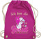 Shirtracer Turnbeutel Rucksack - JGA Junggesellenabschied Frauen - Ich bin die Braut - Einhorn gold/fuchsia - Unisize - Fuchsia - brautgeschenk brauttaschen bachelorette party juterucksäcke