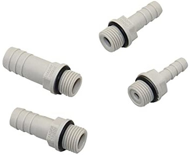 Schlauchgelenk-Anschluss-Kit 1/4 Gewindeanschluss 6/8/10 / 12mm bank geradliner garten kunststoff stahlschlauch stecker aquarium luftpumpenleitung adapter 3 stücke (Color : Gray)
