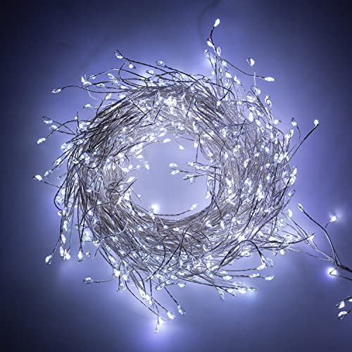 The Christmas Workshop Micro LED Cluster String Lights/Indoor & Outdoor Fairy Lights/Mains Operated with Timer/Christmas, Weddings, Birthdays (480 Lights, Bright White)