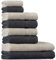 Tuiste Handtuch Set Grau Beige |%100 Baumwolle Frotee Handtücher Set 8 Teilig | 2X Badetücher Set, 4X Handtücher, 2X Gästetücher | Weich und Saugstark | Fabre: Grau - Beige
