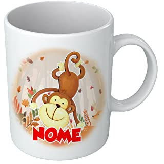 Tazza Scimmia - Nome Personalizzabile - Scimmietta - Animali Simpatici - Tazze con Nome - Bambino - Idea Regalo