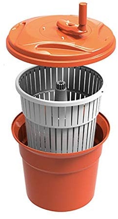 EHEIN Essoreuse à légumes Orange-séchoir à Salade Manuel, déshydrateur de légumes Multifonctionnel, Seau de déshydratation for Restaurant Occidental, 15L/25L (Size : L)