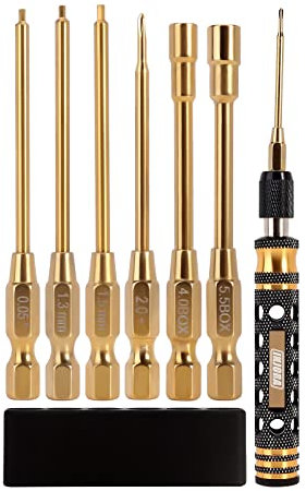 INJORA Cacciavite 6in1 Kit di Strumenti RC Modifica Rapida Alan Kee Cacciaviti Esagonali per SCX24 Gladiatore Bronco C10 JLU Deadbolt FMS FCX24 Micro Crawler Auto