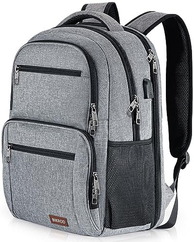 BIKROD Rucksack Herren Damen, Schulrucksack Jungen Teenager, Wasserdicht Arbeit 15.6 Zoll Laptop mit USB Ladeanschluss, Reisen Wandern Backpack mit Anti Diebstahl Tasche, Schwarz Daypack, 20-35 L