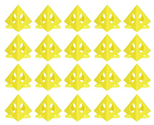 ANKROYU Lot de 20 Poteaux Pyramidaux en Plastique pour Porte D'armoire en Toile Jaune Support De Peinture Conique pour Armoires De Cuisine Nettoyage Travail De Peinture