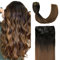 Sindra Clip in Extensions Echthaar Real Human Hair Haarextension Echthaar Remy Haarverlängerung 35cm 100g 6pcs Natürlich Schwarz to Dunkel Braun Hair Extensions C#1BT4 14 Zoll