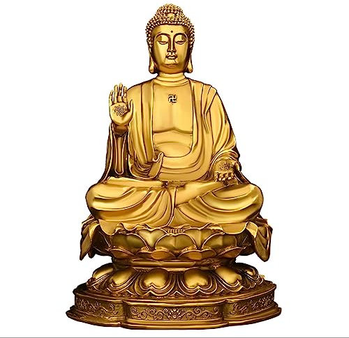 Buddha-Statue, 20 cm, Vintage-Dekoration, Shakyamuni, sitzende Statue, Tathagata, Buddha-Statue, Messing, sitzender Buddha-Ornamente, Skulptur, Dekoration