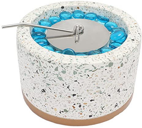 Natudeco Foyer De Table en Marbre Propane Foyer en Acier Inoxydable Intérieur Jardin Foyer Longue Durée De Combustion Foyer Portable pour Intérieur Extérieur