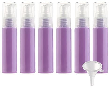 BPZXL 10 pièces 30ml Violet flacons vides en Plastique, Flacon Vide Pompe Cosmétique Bouteilles pour Cosmétique Savon Huile Essentielle Lotion Gel