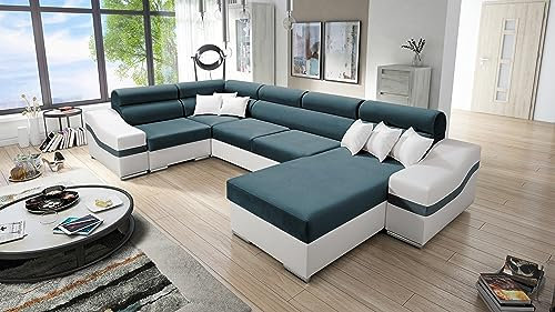 Ecksofa Bob MAXI mit Schlaffunktion: Bestes Schlafsofa & Eckcouch mit Bettkasten für Wohnzimmer. Entdecken Sie unsere hochwertige Wohnlandschaft mit praktischem Bettkasten. (LINKS, RIVIERA 87 + EKJ I)