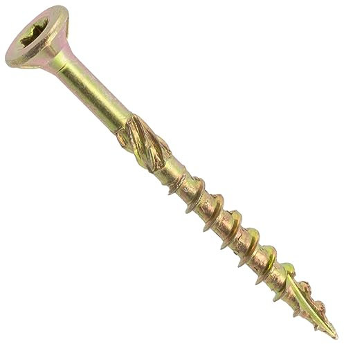 AERZETIX - C69093 - Lot de 100 Vis à bois Ø4x45 mm à tête fraisée - à empreinte étoile Т20 - en acier zingué - menuiserie contreplaqué aggloméré mélaminé terrasse panneaux chevrons bastaings
