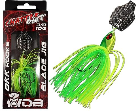 Angel-Berger Wild Devil Baits Blade Jig Chatterbait Spinnköder Chatter Bait Kunstköder Barsch Hecht Zander (Green Flash)