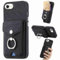 Knoowcase for iPhone SE 2020 Case iPhone 8 Case SE 2022 iPhone 7 Phone Case Wallet Pouch with Card Holder Ring PU Leather Bumper Shockproof Protective Skin Cover Kickstand Ringholder Case, Black