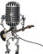 Graootoly Retro Style Vintage Microphone Robot Desk Lamp, Vintage Microphone Robot Touch Dimmer Lamp Table Lamp Black