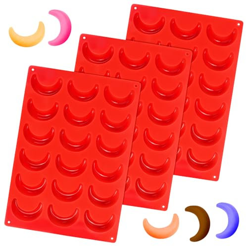 Vanillekipferl Backform Silikon,3 Stück Vanillekipferl Backblech Vanillekipferl Form Silikonform,Kuchenformen Zum Backen Croissant Backform Für Pralinen Und Kekse