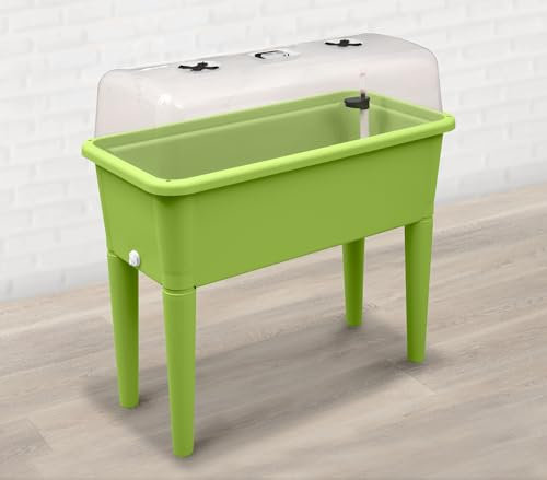 Garden Store Direct Raised Bed Grow Table XXL Flower Pot. 5 Colours With Grow Lid & Self Watering System. Perfect for Growing (Lime Green)